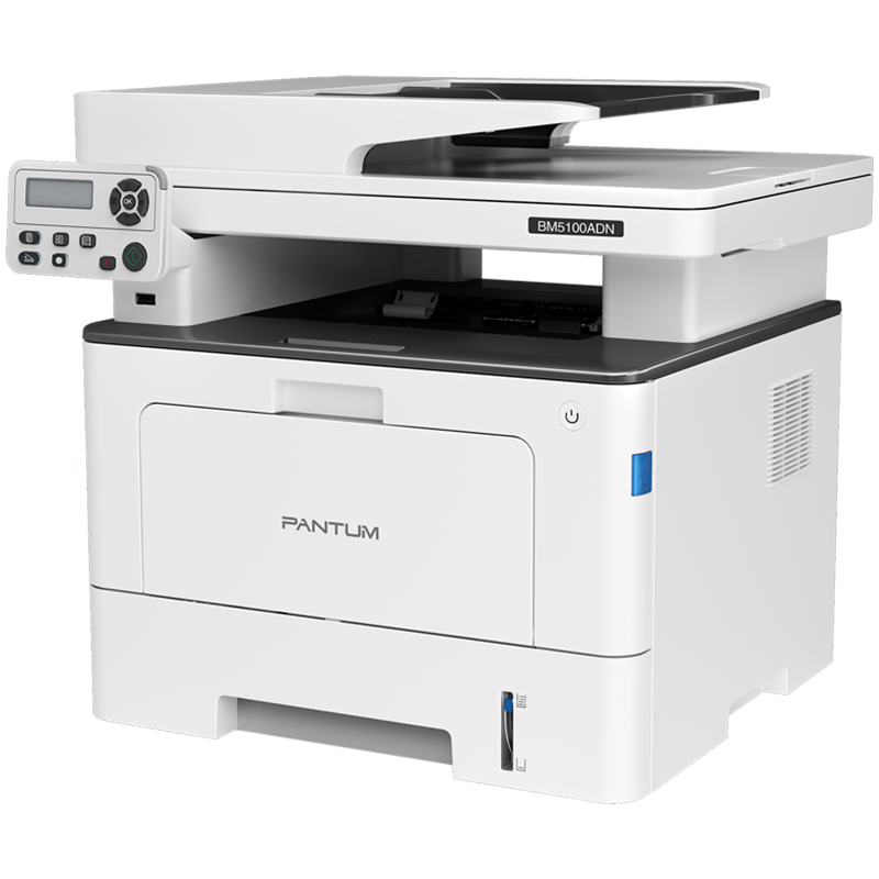 BM5100ADN (копир, принтер, цв. сканер) (чб., A4, 40ppm, 512MB, 1.2GHz, 60-200 г/м2, 1200x1200 dpi, макс. 100т мес., двухсторонняя печать, DADF (50 листов), USB-fdp, PCL5e/6, PostScript, USB 2.0, Ethernet 10/100/1000, Scan to E-mail (PC, FTP, SMB, USB-flash), в комплекте стар.-й картридж на 3т отп.-ов + фотобарабан на 30т отп.-ов + кабель USB, цвет устройства: белый)