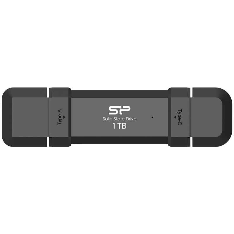 Silicon Power 1TB DS72 Dual USB-C/USB 3.2 Gen 2, Portable External SSD, Steam Deck and iPhone 15 Pro, R/W: up to 1050MB/s; 850MB/s, Black