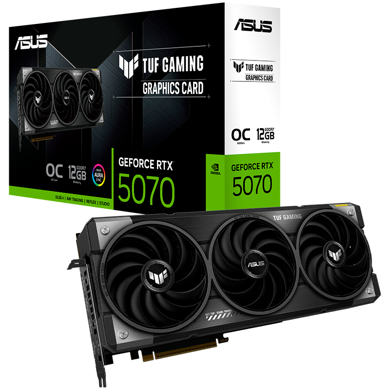 ASUS TUF Gaming GeForce RTX 5070 OC Edition 12GB GDDR7 (TUF-RTX5070-O12G-GAMING) grafična kartica, PCIe 5.0, 2xHDMI 2.1b, 3xDisplayPort 2.1b