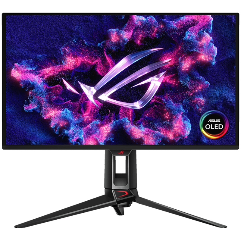 ASUS ROG Swift OLED PG27UCDM gaming monitor - 67.3cm (27"/26.5" vidno), 4K UHD (3840 x 2160), QD-OLED, 240Hz, 0.03ms (GTG), G-SYNC kompatibilen, HDR400, 99% DCI-P3, USB-C PD 90 W