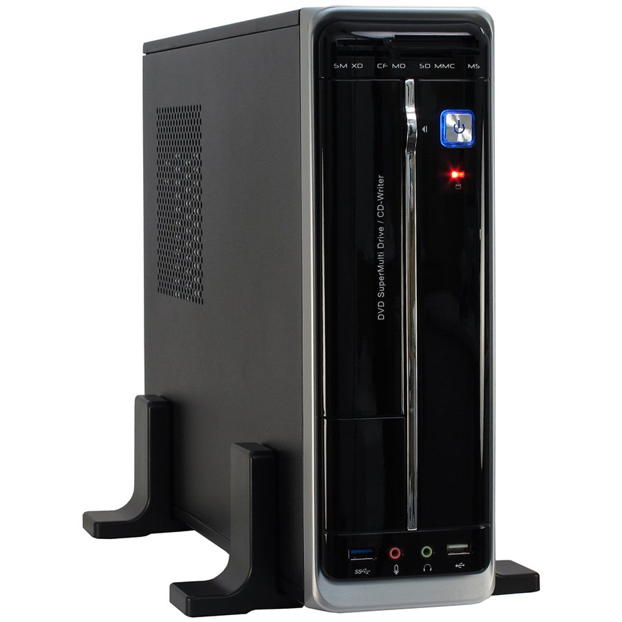 Chassis INTER-TECH WD-01 (Mini-ITX, µATX, Card-Reader, USB3.0, USB2.0, HD-Audio, 250w, Black)