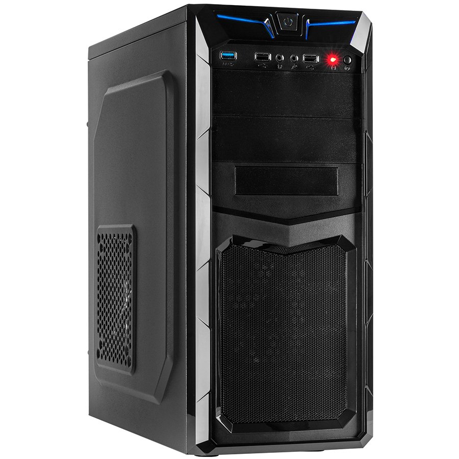 Chassis INTER-TECH GM-C11 Black Midi Tower, ATX, 2xUSB2.0, 1xUSB3.0, HD-audio, PSU optional