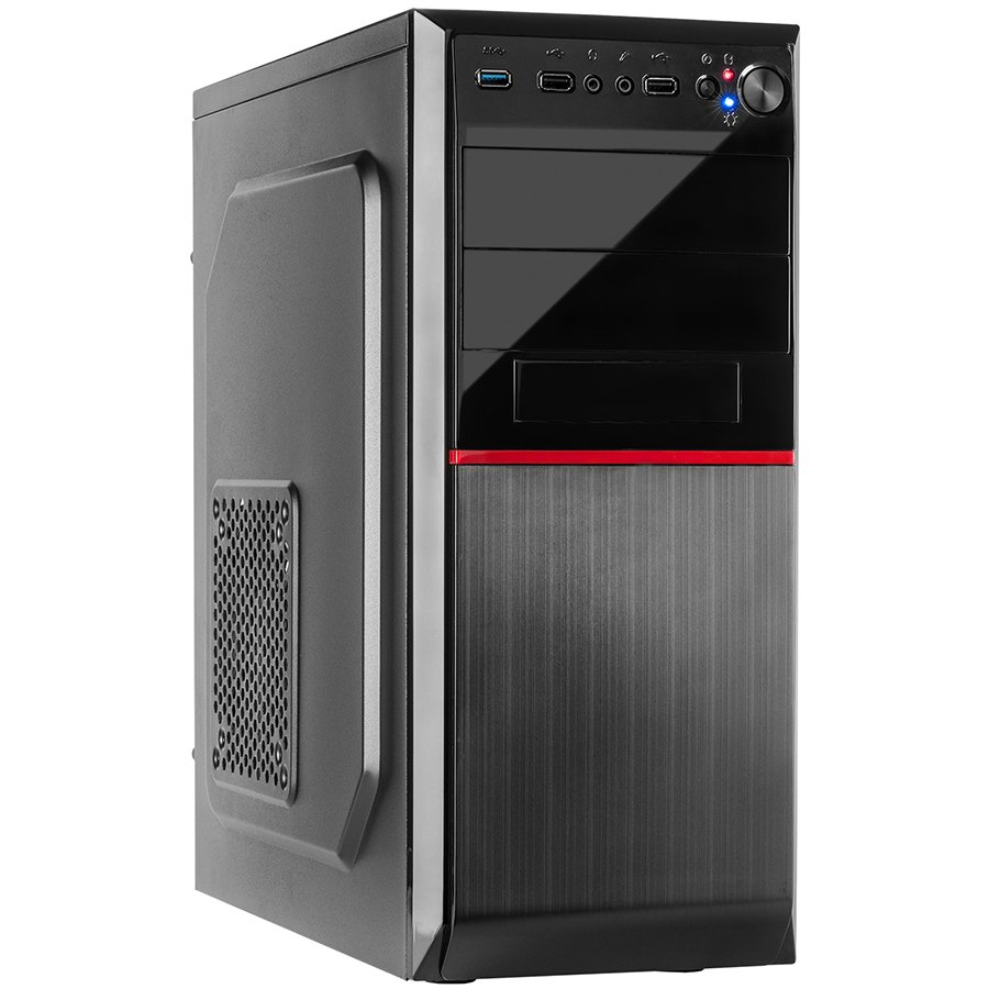 Chassis INTER-TECH GM-C10 Black Midi Tower, ATX, 2xUSB2.0, 1xUSB3.0, HD-audio, PSU optional