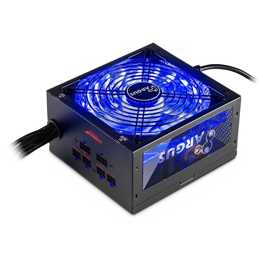 Power Supply INTER-TECH Argus RGB, 80PLUS Gold, 750W, Retail, 1x140 Fan, 1x20+4Pin, 4+4Pin, 4xPCI-e 6+2Pin, 3x4Pin (Molex), 8xSATA, 1xFDD, Cable management
