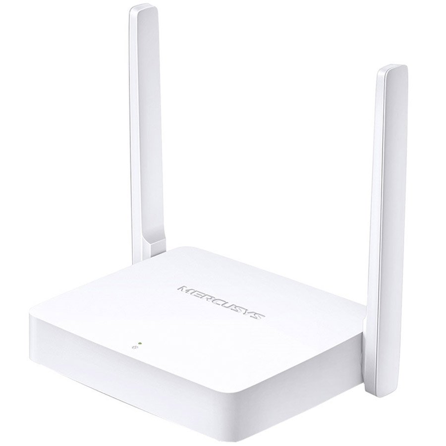 Mercusys MW301R 300Mbps Wireless N Router, 1 x 10/100 WAN Port + 2 x 10/100 LAN Ports, 2 x 5 dBi fixed omni directional antennas, WDS bridge,IPv4,IPv6,Dynamic DNS,DHCP,Port Forwarding,2.4GHz guest network,Mercusys App,IP and MAC address binding