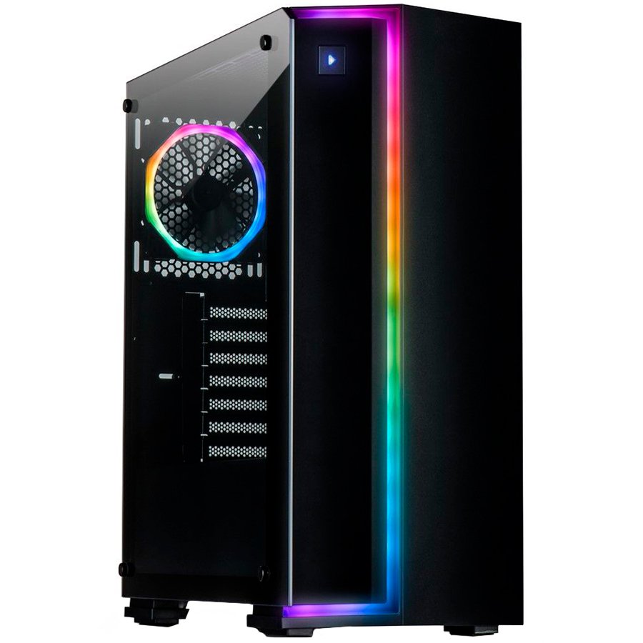 Inter-Tech S-3906 Renegade Tower Black – RGB Computer Case, Tempered Glass