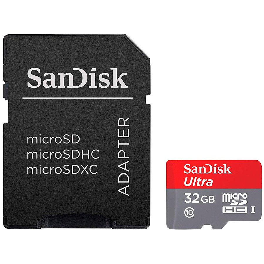 SANDISK 32GB microSDHC card with adapter