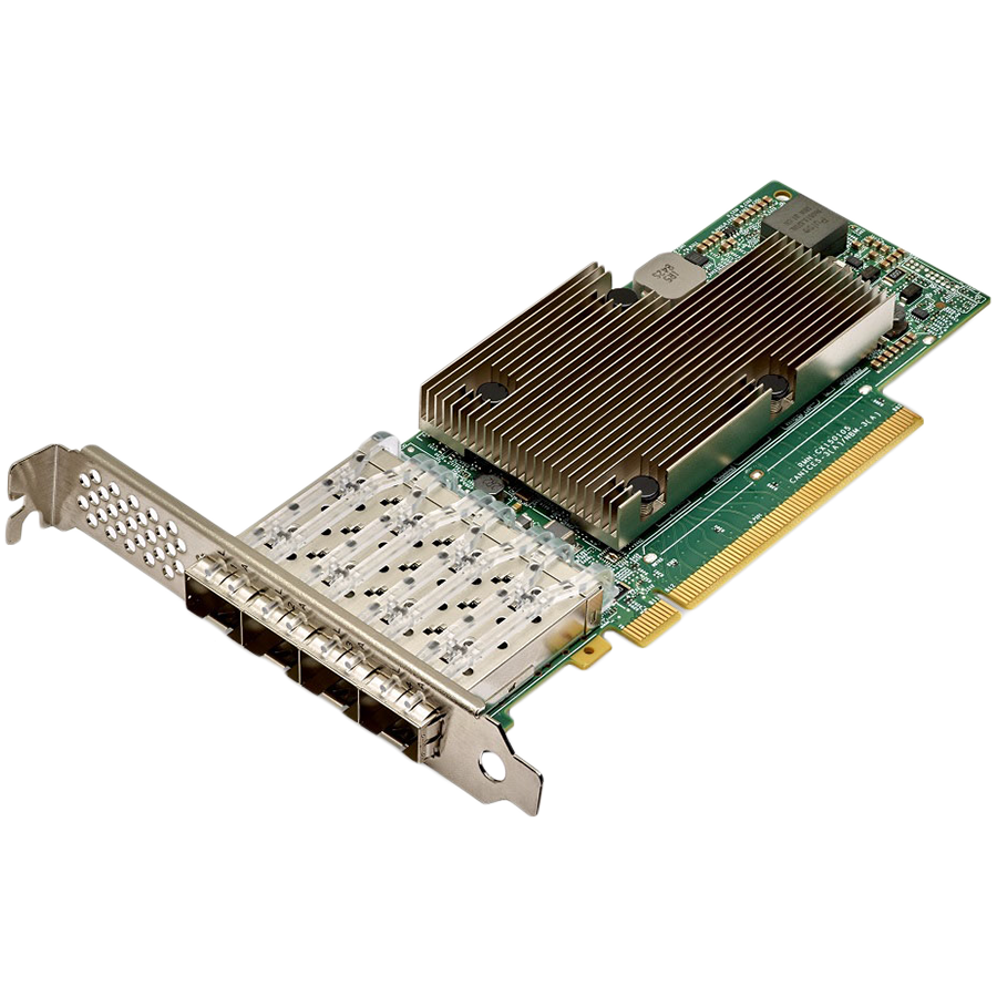 Broadcom NetXtreme P425G (BCM957504-P425G) 4x25GbE (25/10GbE), PCIe 4.0 x16, SFP28, BCM57504, Ethernet Adapter, LP + FH brackets incl, BOX