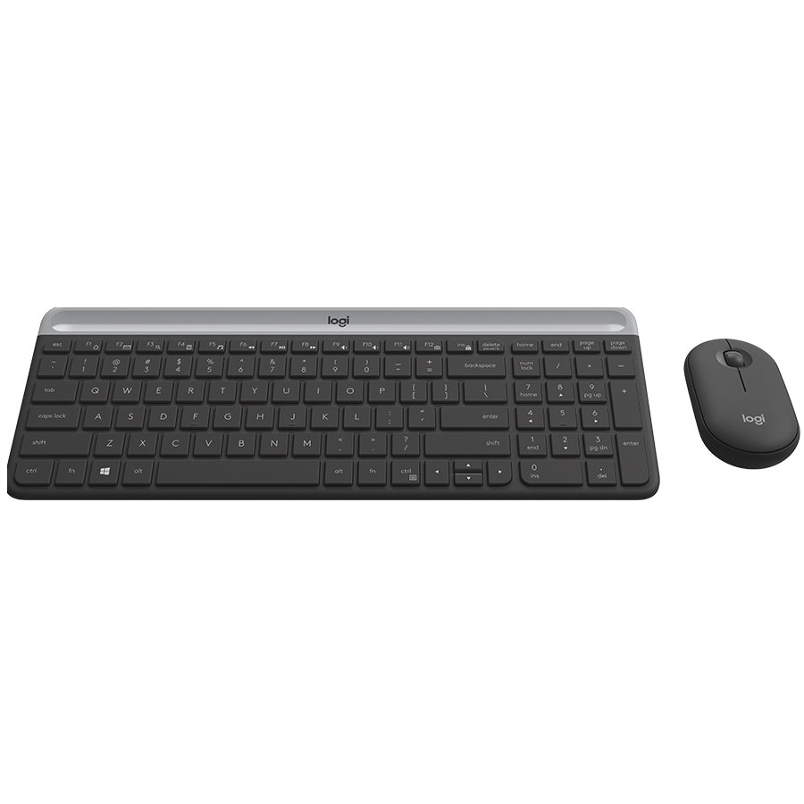 LOGITECH Slim Wireless Keyboard and Mouse Combo MK470 - GRAPHITE - PAN - 2.4GHZ - NORDIC