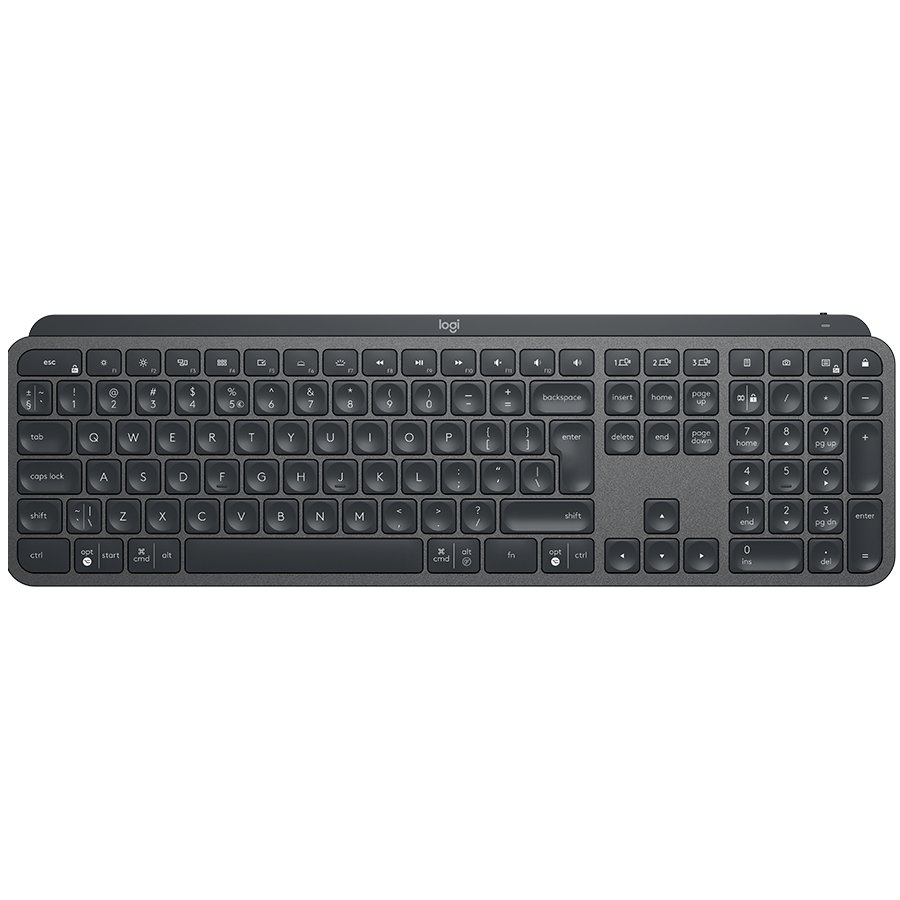 LOGITECH MX Keys for Mac Advanced Wireless Illuminated Keyboard - SPACE GREY - PAN - 2.4GHZ/BT  - EMEA