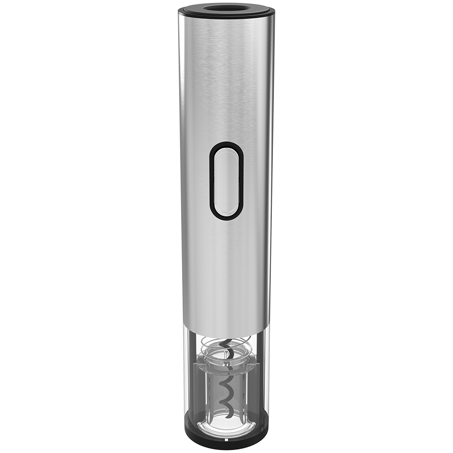 Prestigio Garda, smart wine opener, simple operation with 2 buttons, aerator, vacuum stopper preserver, foil cutter, opens up to 50 bottles wihout recharging, premium design, 500mAh battery, Dimensions D 17mm* H 290mm* W100 mm, silver color.