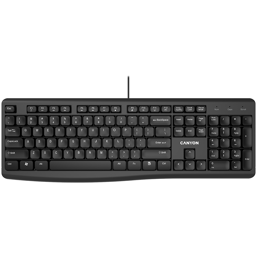 CANYON keyboard KB-50 EN Slim Wired Black