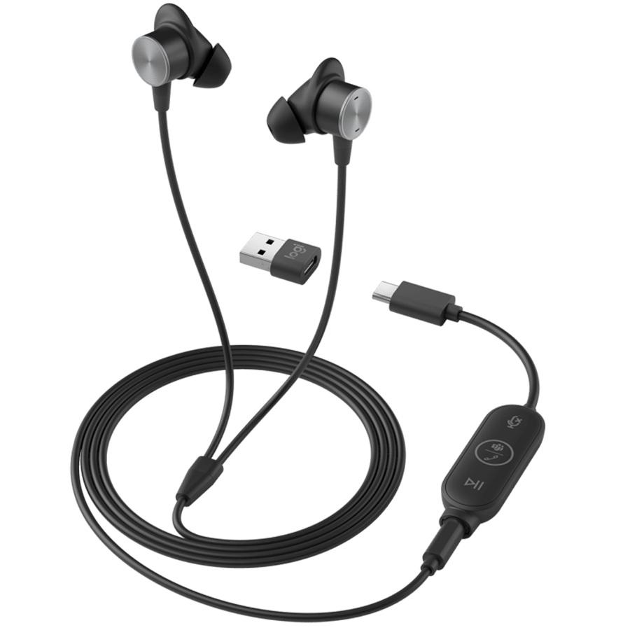 LOGITECH Logi Zone Wired Earbuds Teams - GRAPHITE - USB - EMEA