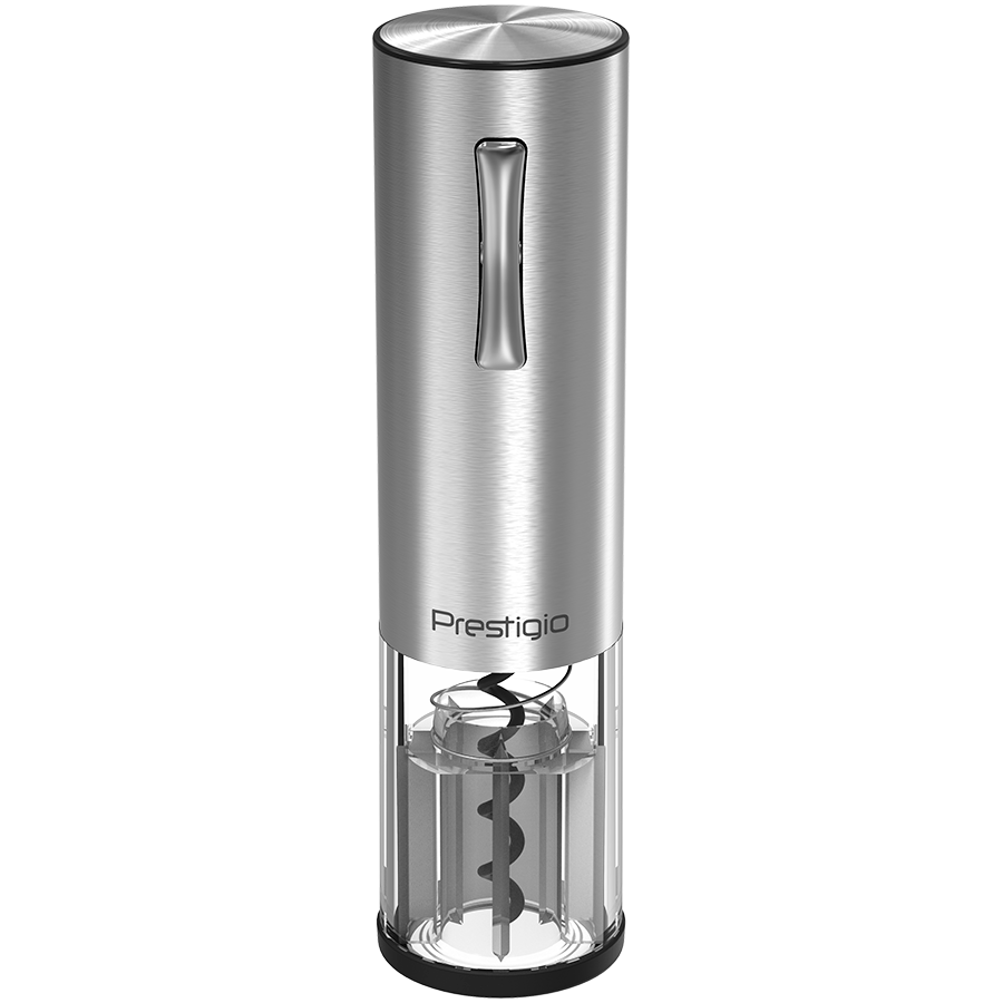 PRESTIGIO Nemi, Electric wine opener, aerator, vacuum preserver, Silver color