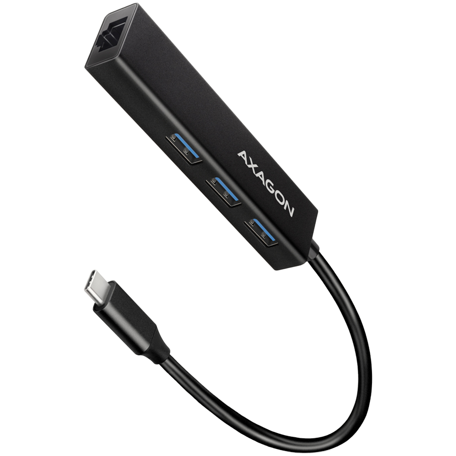 I/O HUB USB-C 4PORT GLAN/0.2M HMC-GL3A AXAGON