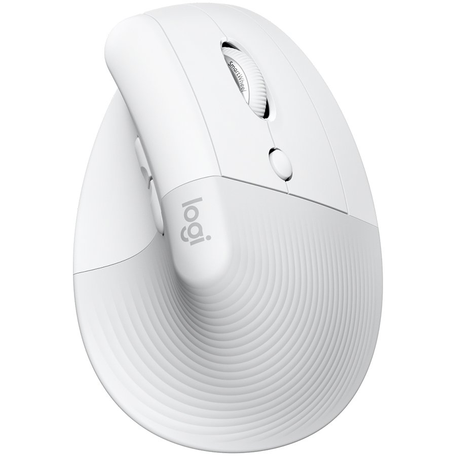 LOGITECH navpična ergonomska miška Lift Bluetooth, bela