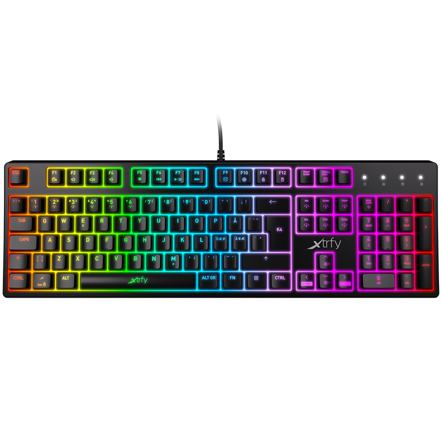 XTRFY K4 RGB Tenkeyless, Mechanical gaming keyboard with RGB, Black, US