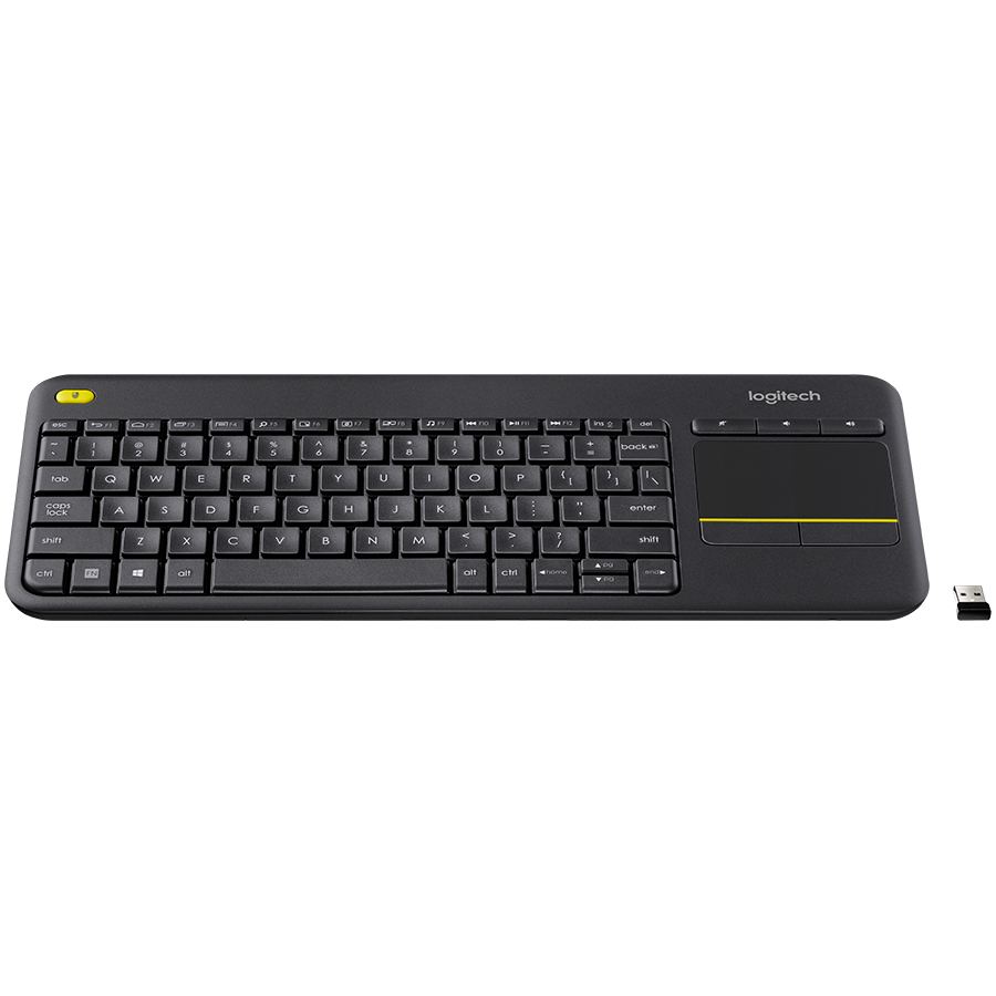 LOGITECH Wireless Touch Keyboard K400 Plus - WHITE - PAN - 2.4GHZ - NORDIC-613