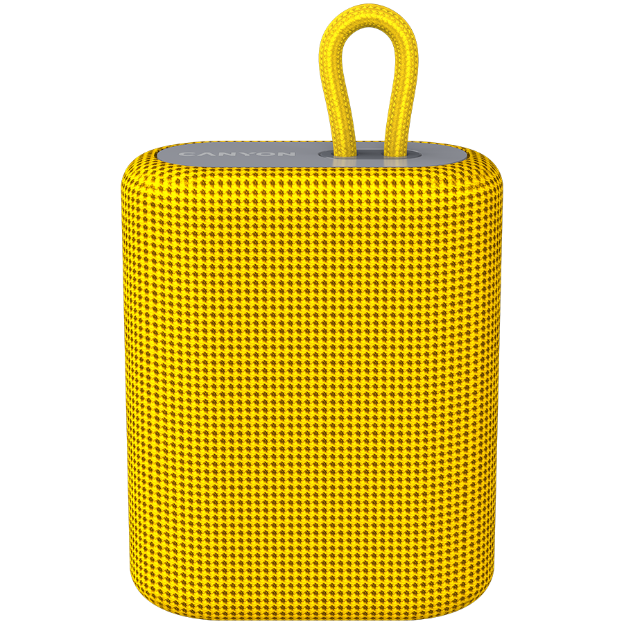 CANYON Bluetooth speaker, BT V5.0, BLUETRUM AB5365A, TF card support, Type-C USB port, 1200mAh polymer battery, Yellow, cable length 0.42m, 114 x 93 x 51mm, 0.29kg