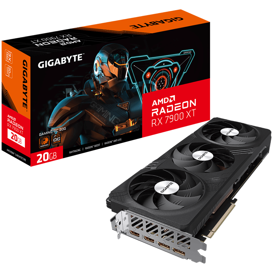 GIGABYTE Video Card AMD Radeon RX 7900 XT GAMING OC 24G, GDDR6 20GB/320bit, PCI-E 4.0 x16, 2xHDMI, 2xDP, 2x8pin, WINDFORCE 3X, Anti-sag bracket, 800W PSU, Retail