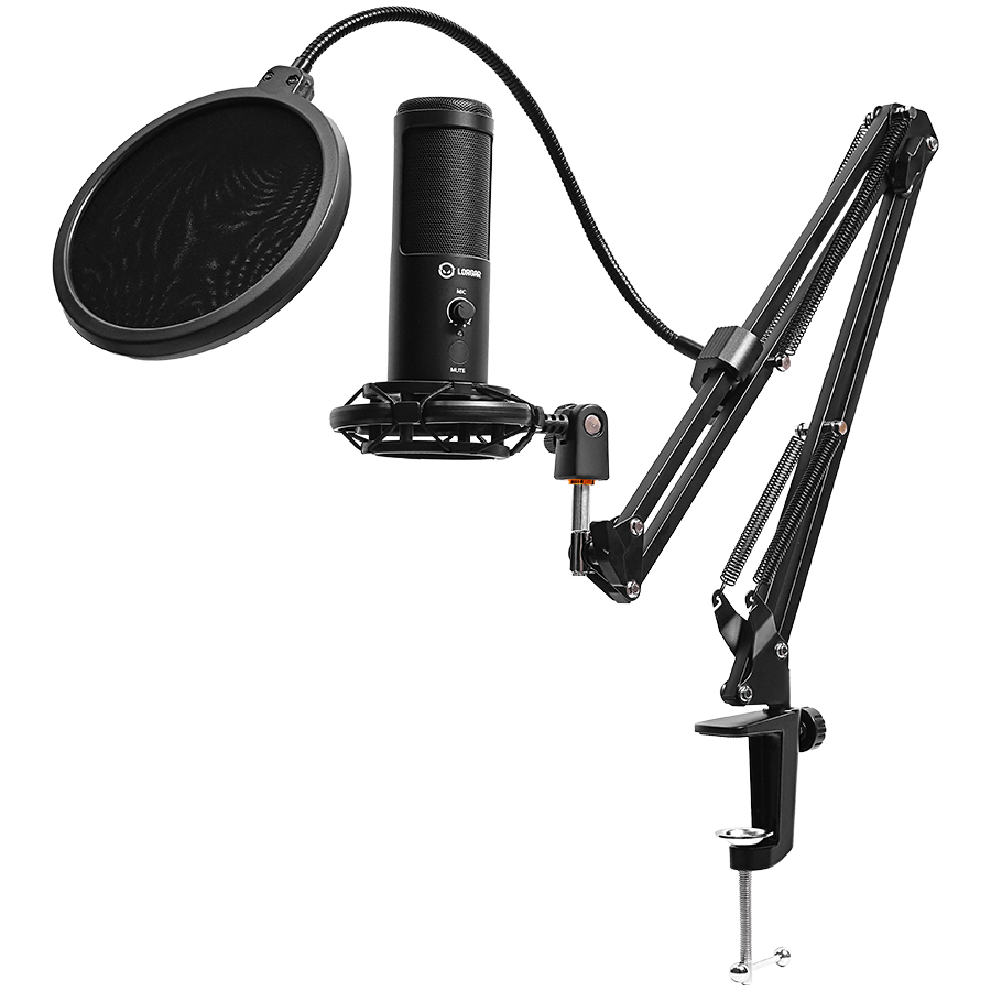 LORGAR Gaming Microphone Voicer 931 USB Condenser Boomarm Black