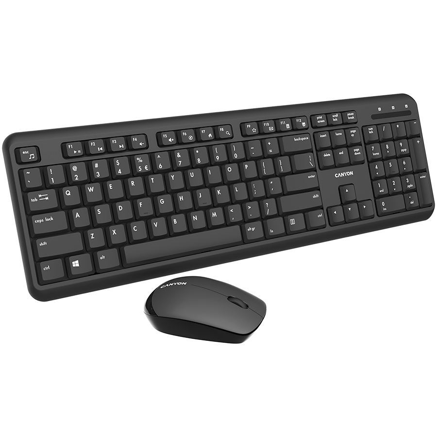 CANYON SET-W20 EN/AD Keyboard+Mouse Velvet Wireless Black image