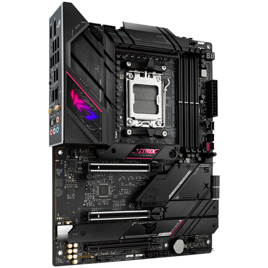 ASUS ROG STRIX B650E-E GAMING WIFI AM5 ATX igralna matična plošča - AMD B650 4xDIMM DDR5 4xM.2 4xSATA PCIe 5.0 2.5Gb Ethernet WiFi 6E + Bluetooth 1xDisplayPort 1xHDMI s podporo za Aura Sync