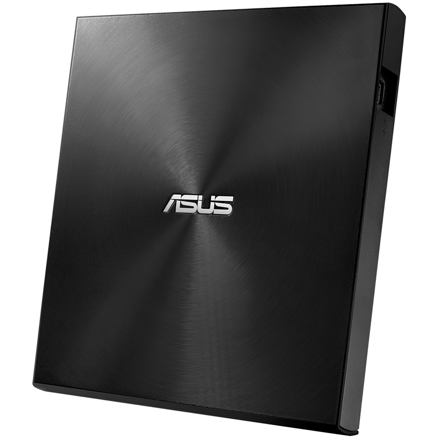 ASUS ZenDrive U9M Črno - ultra-tanko prenosno 8X DVD zapisovalec z M-DISC podporo za doživljenjsko varnostno kopiranje podatkov, združljivo z USB Type-C in Type-A za Windows in Mac OS