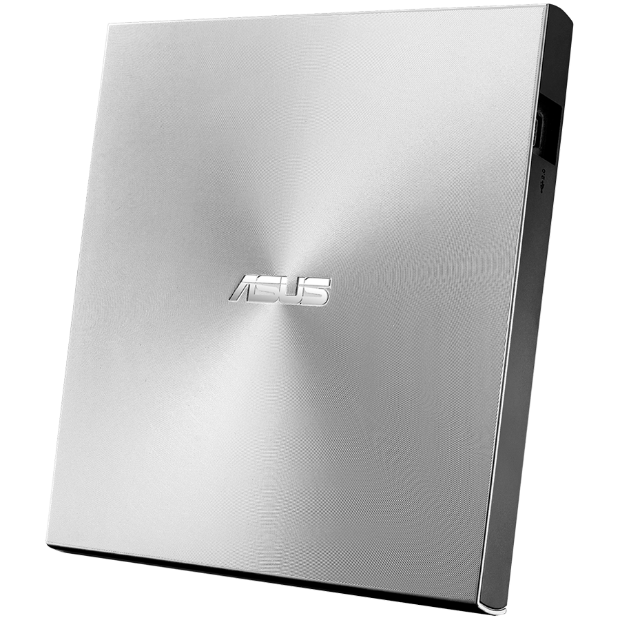 ASUS ZenDrive U9M Silver - ultra-tanko prenosno 8X DVD zapisovalec z M-DISC podporo za doživljenjsko varnostno kopiranje podatkov, združljivo z USB Type-C in Type-A za Windows in Mac OS