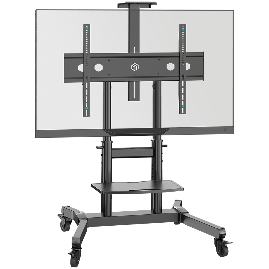 ONKRON Mobile TV Stand Rolling TV Cart for 50"-90" Screens up to 90 kg, Black