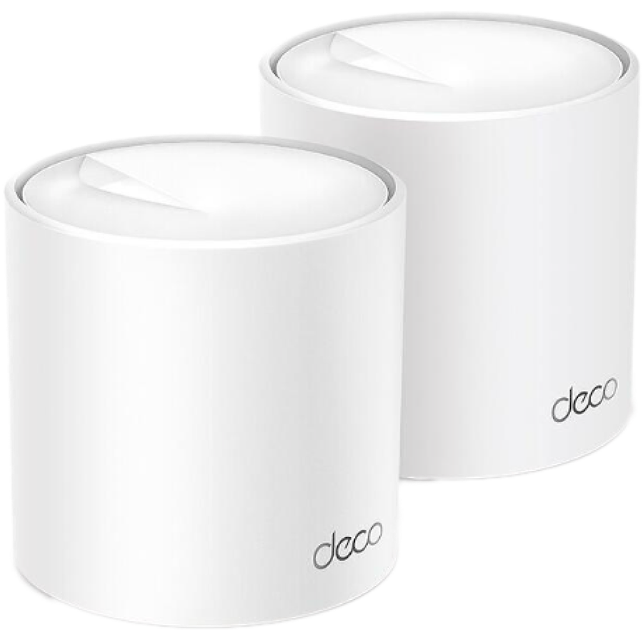 TP-Link Deco X50(2-pack) AX3000 Whole Home Mesh Wi-Fi 6 System, 574 Mbps at 2.4 GHz + 2402 Mbps at 5 GHz, 2× Internal Antennas, 3× Gigabit Ports (WAN/LAN auto-sensing), 2 Streams and HE160 fo