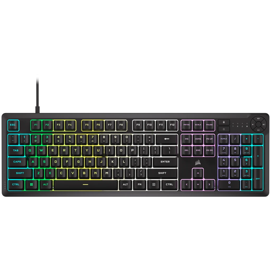 CORSAIR K55 CORE RGB Gaming Membranska Tipkovnica, žična, črna