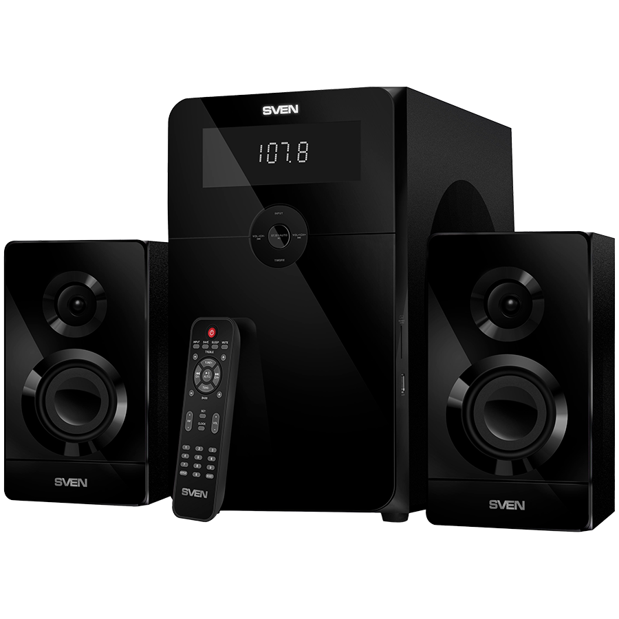 Speakers SVEN MS-2250, black (80W, FM, USB/SD, Display, RC, Bluetooth)
