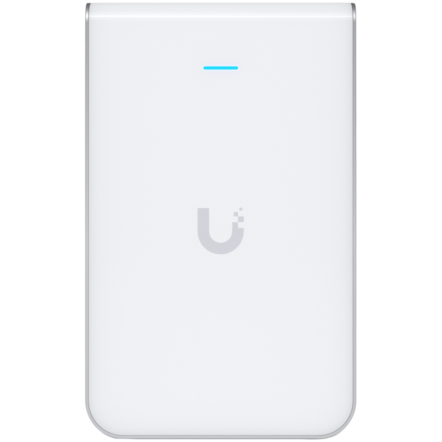 UBIQUITI In-Wall HD; WiFi 5; 6 spatial streams; 90 m² (1,000 ft²) coverage; 200+ connected devices; Powered using PoE/PoE+; (4) GbE ports with (1) PoE output; GbE uplink.