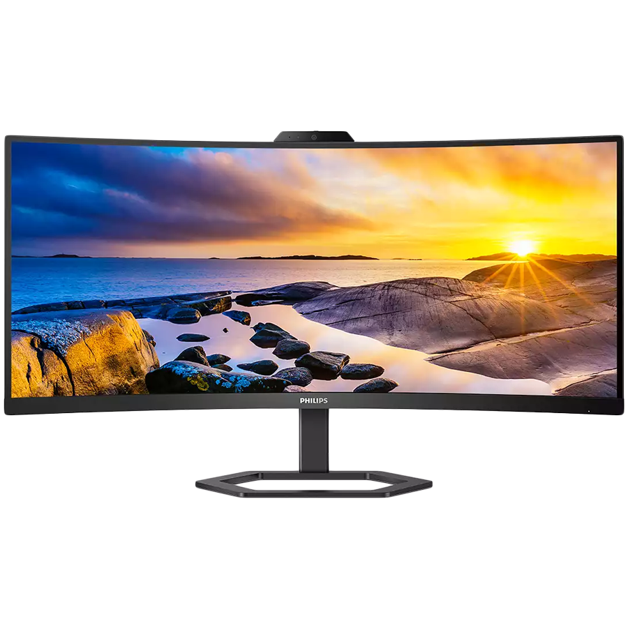 Philips 34E1C5600HE ukrivljen monitor - 86.4cm (34"), UWQHD (3440 x 1440), VA, 1500R, 100Hz, 1ms (MPRT), Adaptive sync, spletna kamera, USB-C PD 65W, USB razdelilnik, 1x HDMI 2.0, 1x DP 1.2