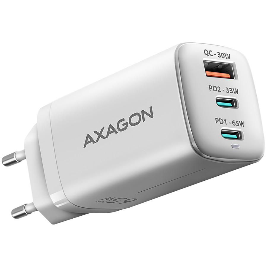 MOBILE CHARGER WALL USB 65W/GAN 3PORT ACU-DPQ65W AXAGON
