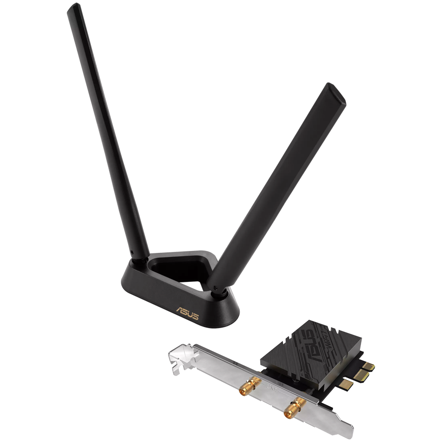 ASUS PCE-BE92BT BE9400 Tri-Band WiFi 7 (802.11be), BT 5.4, 6GHz, OFDMA, WPA3, kompatibilna le z lntel chipset ploščami, PCIe mrežna kartica