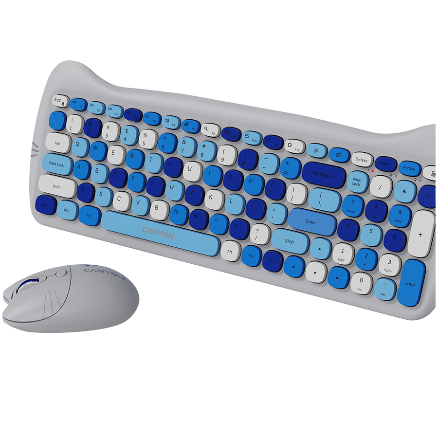 CANYON set HSET-W6 Keyboard+Mouse Kitty Edition AAA+AA Wireless Blue