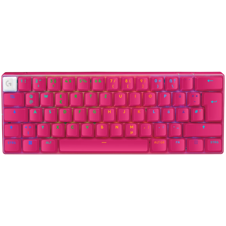 LOGITECH G PRO X 60 LIGHTSPEED Wireless Gaming Keyboard (Tactile) - MAGENTA - US INT'L - 2.4GHZ/BT - EMEA28-935 - TACTILE SWITCH