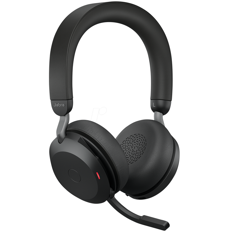JABRA EVOLVE2 75, Link380a UC Stereo Black, EVOLVE2 75 headset Black UC, Link 380 BT adapter USB-A UC,1.2m USB-C to USB-A cable, carry pouch, warranty and warning (safety leaflets)