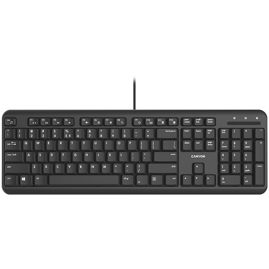 CANYON keyboard HKB-20 EN Velvet Wired Black