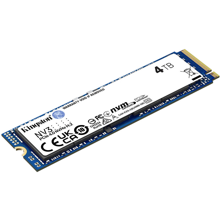 SSD|KINGSTON|NV3|4TB|M.2|PCIE|3D NAND|Write speed 5000 MBytes/sec|Read speed 6000 MBytes/sec|MTBF 200000 hours|SNV3S/4000G