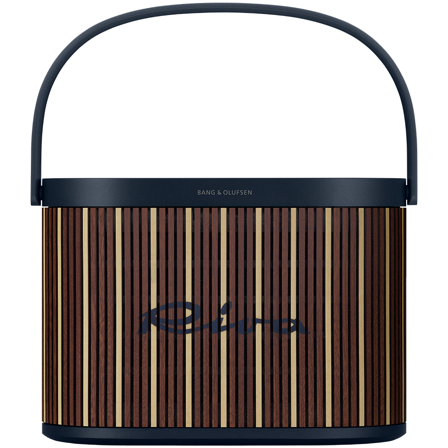 Beosound A5 Speaker Riva Edt (Cover Mahogany Maple/Handle Navy Blue)