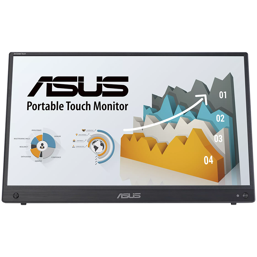 ASUS ZenScreen Touch MB16AMTR prenosni monitor na dotik - 39.62cm (15.6"), FHD (1920 x 1080), IPS, 10-točkovni dotik, vgrajena baterija, USB-C, Mini-HDMI