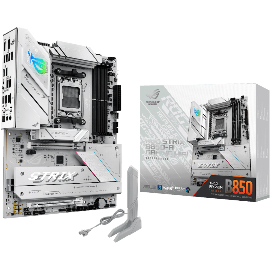 ASUS ROG STRIX B850-A GAMING WIFI AM5 ATX osnovna plošča - AMD B850, 4xDDR5, 4xM.2, 2xSATA, 2.5Gb LAN, WiFi 7, BT, 1xDP, 1xHDMI, Aura Sync