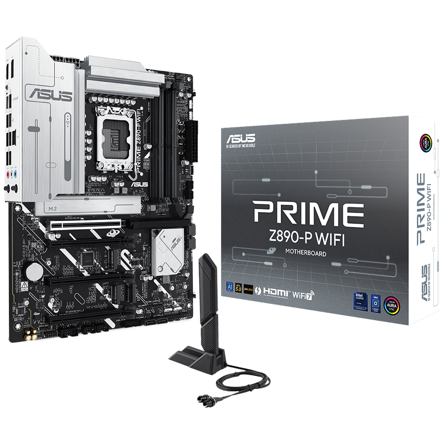 ASUS PRIME Z890-P WIFI LGA1851 ATX osnovna plošča - Intel Z890, 4xDDR5, 4xM.2, 4xSATA, 2.5Gb LAN, WiFi 7, BT, 1xDP, 1xHDMI, 1xUSB 20Gbps port (USB Type-C), Aura Sync