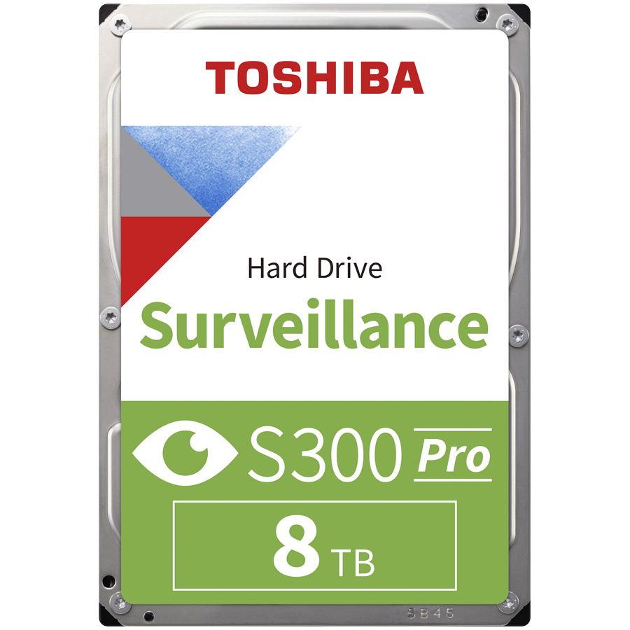 HDD Video Surveillance TOSHIBA S300 PRO 8TB CMR, 3.5'', 512MB, 7200RPM, SATA, 64 cameras, 24/7, TBW: 300