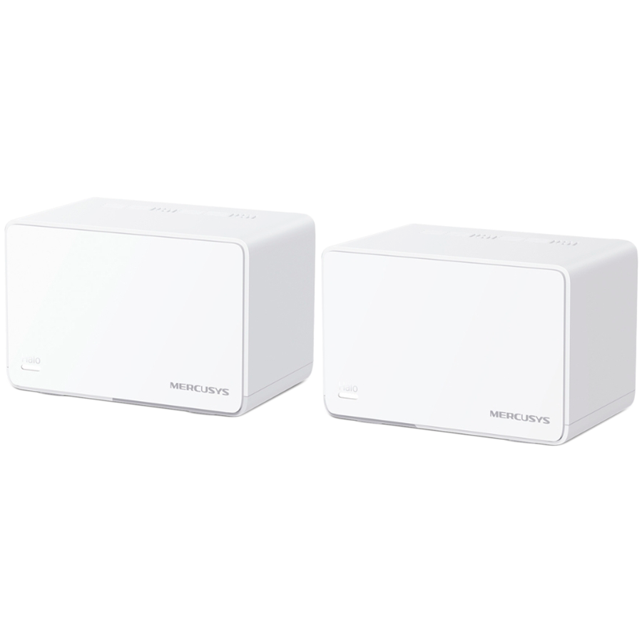 AX3000 Whole Home Mesh Wi-Fi 6 SystemSPEED: 574 Mbps at 2.4 GHz + 2402 Mbps at 5 GHzSPEC: Internal Antennas, 3× Gigabit Ports per Unit (WAN/LAN auto-sensing), 1024-QAM, OFDMA, HE160FEATURE: M