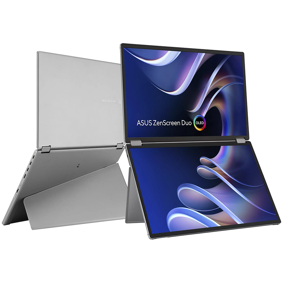 ASUS ZenScreen Duo OLED MQ149CD prenosni monitor - dvojni 35.6cm (14") ekran, FHD (1920 x 1200), 16:10, OLED panela, HDR400, 100% DCI-P3, dE < 2, dvojni USB Type-C, mini-HDMI