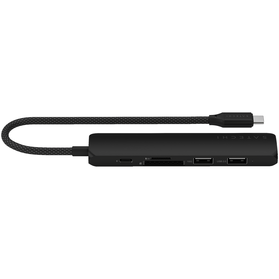 SATECHI 6-in-1 USB-C Slim Multiport Adapter (Black)